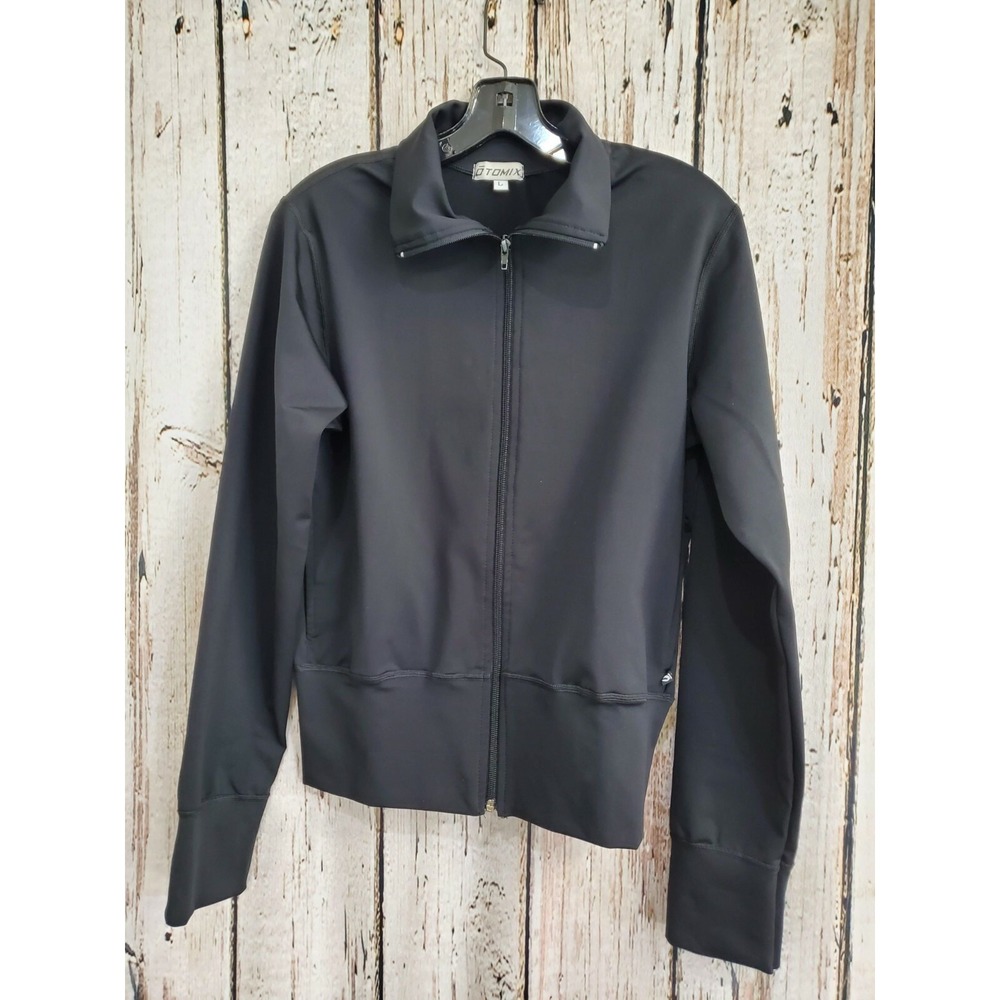 Otomix Black Zip Up Softshell‎ Jacket Sweatshirt Sweater women's large euc